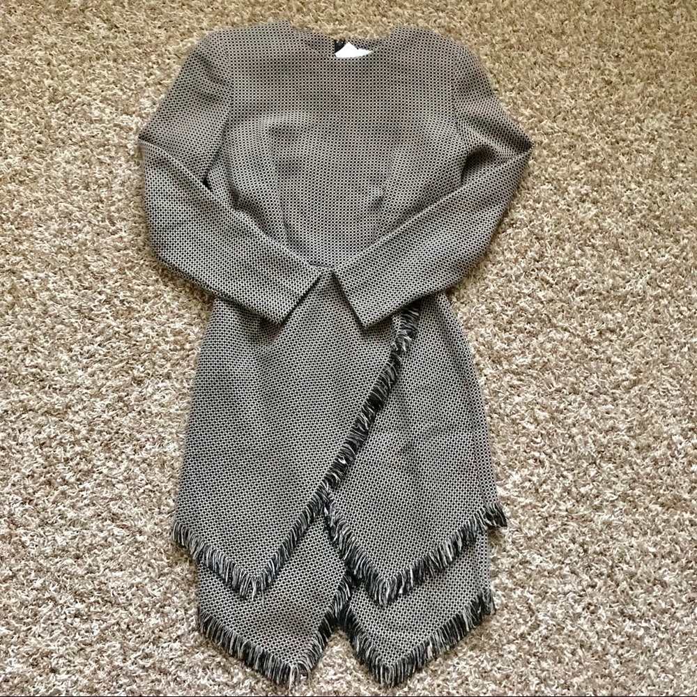 Vintage woven fringe long sleeve dress
